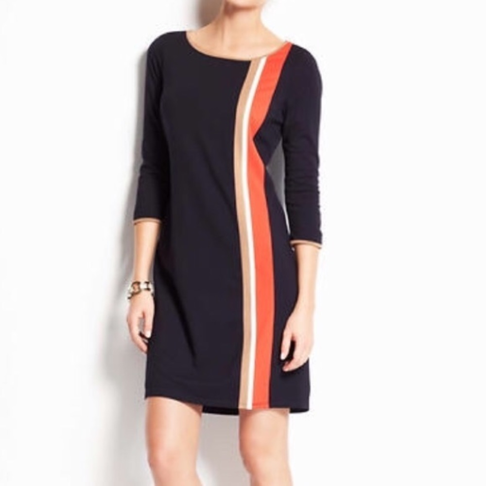 Ann Taylor Ponte Boatneck 3/4 Sleeve Sheath Dress